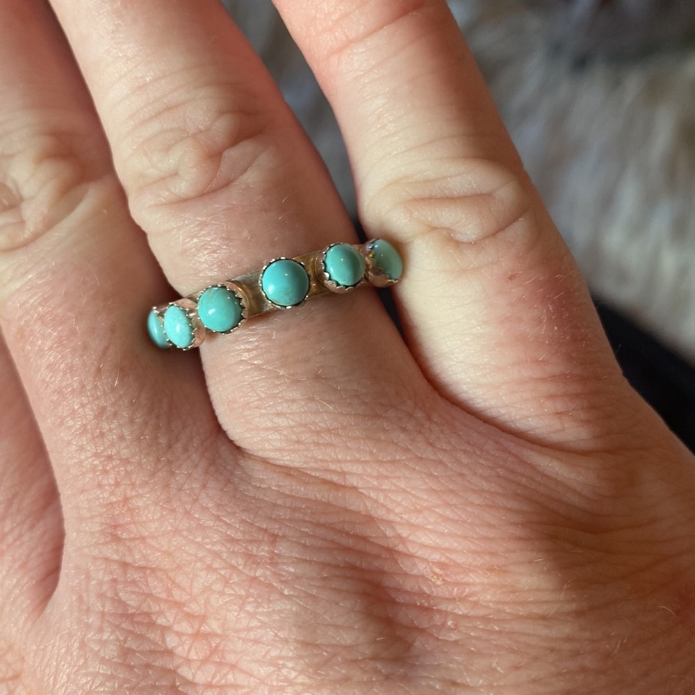 Kingman Turquoise And Silver Ring - image 3